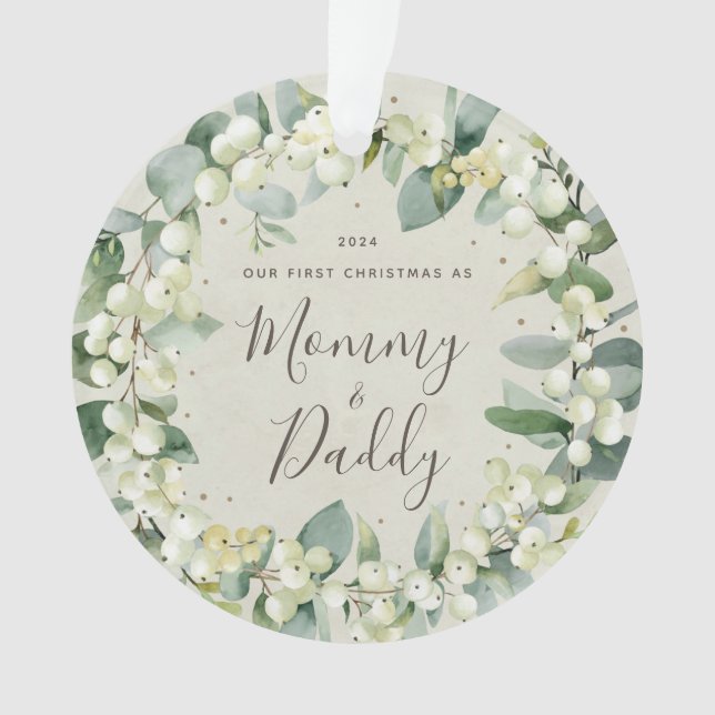 Elegantes Foto zu Weihnachten als Eltern Ornament (Vorderseite)