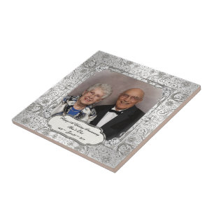 Elegantes Foto zum 60. Hochzeitstag Fliese
