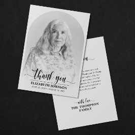 Elegantes Foto zur Beerdigung Dankeskarte