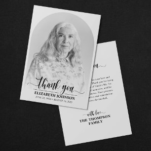 Elegantes Foto zur Beerdigung Dankeskarte