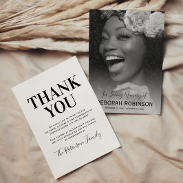 Elegantes Foto zur Beerdigung Dankeskarte