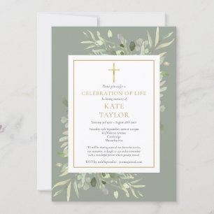 Elegantes Foto zur Beerdigung des Lebens Einladung