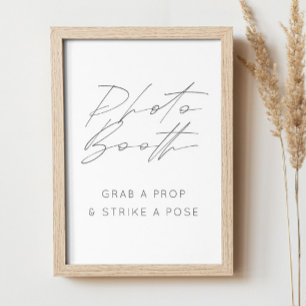 Elegantes Fotobox-Schild Minimalistische Hochzei Poster