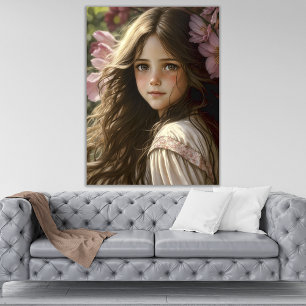 Elegantes fotorealistisches Girl Portrait AI Poster