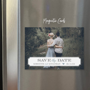 Elegantes Frame-Foto-Overlay Save the Date Magnetkarte