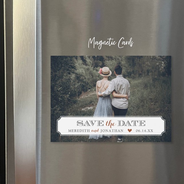 Elegantes Frame-Foto-Overlay Save the Date Magnetkarte (Von Creator hochgeladen)