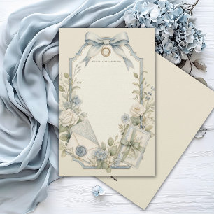 Elegantes Französisch Blaues Salbei-Blumenmuster p Briefpapier