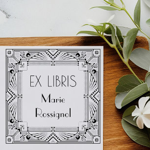 Elegantes französisches Art Deco Typ Personalisier Permastempel