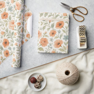 Elegantes französisches Blumenmuster im Shabby Chi Geschenkpapier