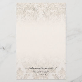 Elegantes französisches Damask Ivory Beruflich Bus Briefpapier