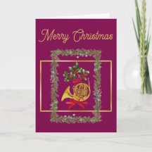 Elegantes französisches Horn Weihnachten Purpur