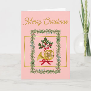 Elegantes französisches Horn Weihnachten Rosa
