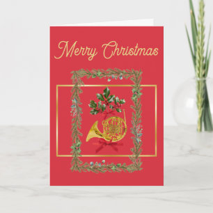 Elegantes französisches Horn Weihnachten Rot