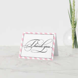 Elegantes französisches rosa Skript Vielen Dank No Dankeskarte
