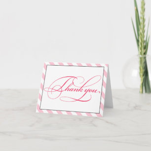 Elegantes französisches rosa Skript Vielen Dank No Dankeskarte