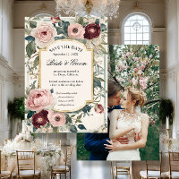 Elegantes französisches Rosa und Goldflora Viktori