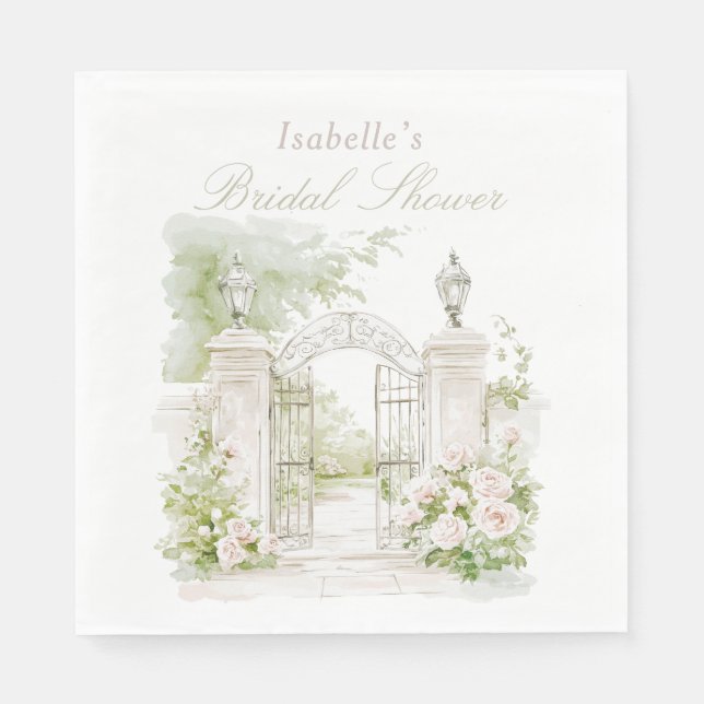 Elegantes französisches Schloss Pastel Serviette (Vorderseite)