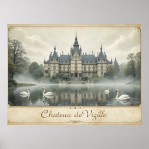 Elegantes französisches Schloss Schloss Schloss Vi Poster