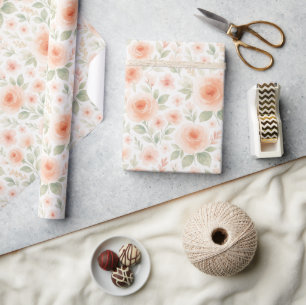Elegantes französisches Shabby Chic Blumenmuster Geschenkpapier