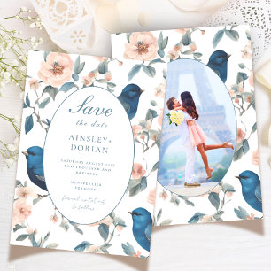 Elegantes französisches Vintages Blue Chinoiserie  Save The Date