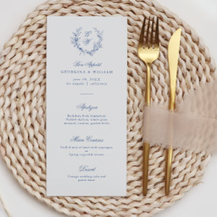 Elegantes französisches Vintages Blumenmenü Menükarte