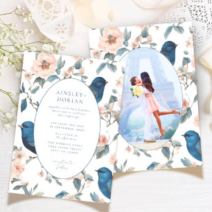 Elegantes französisches Vintages Chinoiserie Foto Einladung