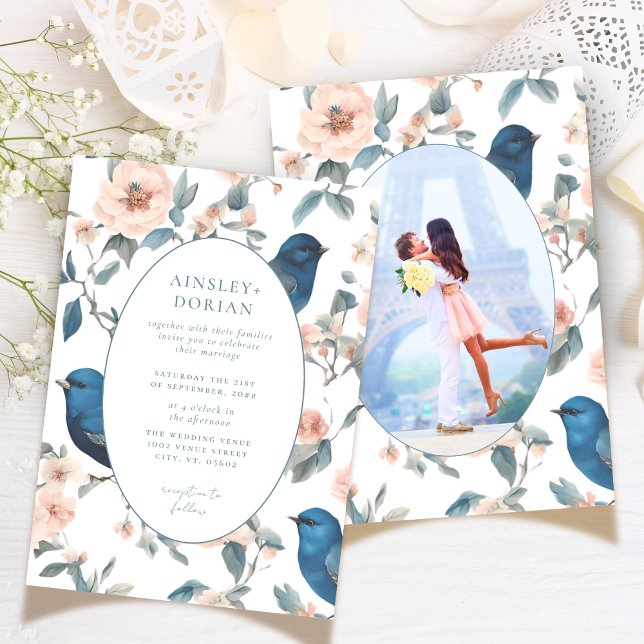 Elegantes französisches Vintages Chinoiserie Foto  Einladung (Von Creator hochgeladen)