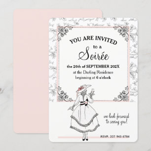 Elegantes französisches Vintages Floral Soirée Par Einladung