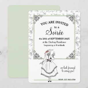 Elegantes französisches Vintages Floral Soirée Par Einladung