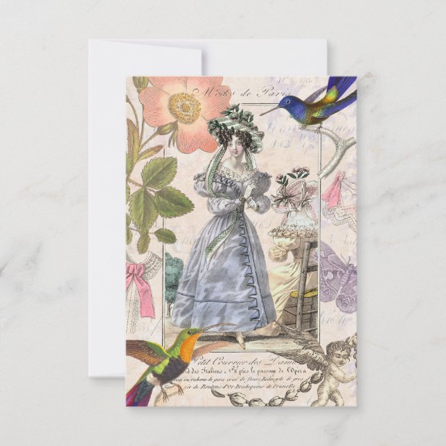 Elegantes französisches Vintages Paris-Brautparty Einladung (Vorderseite)