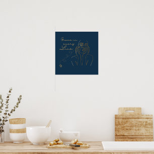 Elegantes Frauenfreundliches Gerahmtes Poster - Mi