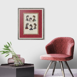 Elegantes Frauenhass und Bonnets Viktorianisch Vin Poster