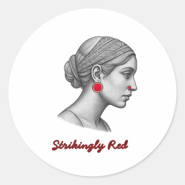 Elegantes Frauenporträt als Sticker (Vorderseite)