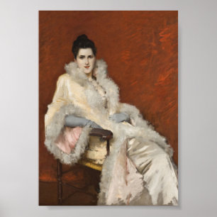 Elegantes Frauenporträt Vintage-Wandkunst Poster