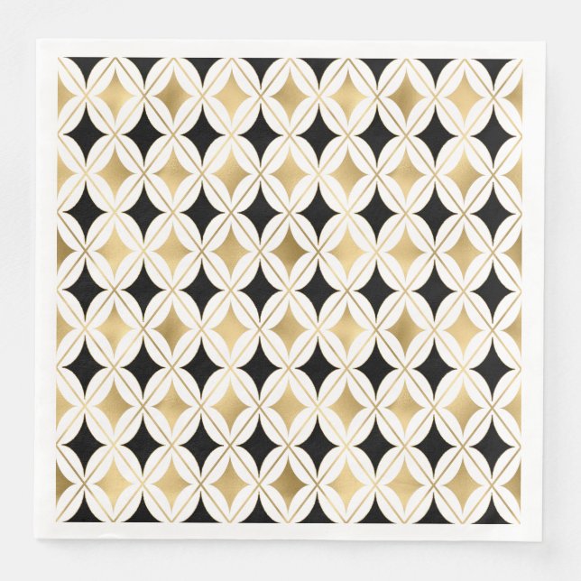 Elegantes French Black Gold Classic Glam Serviette (Vorderseite)