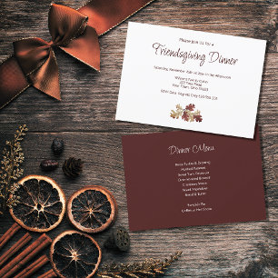 Elegantes Friendsgiving Fall Foliage Dinner Einladung