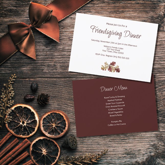 Elegantes Friendsgiving Fall Foliage Dinner Einladung (Von Creator hochgeladen)