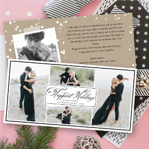 Elegantes Frohe Feiertage Fancy Schrift 4 Foto Feiertagskarte
