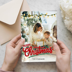 Elegantes Frohe Weihnachten ein Foto personalisier