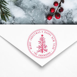 Elegantes Frohe Weihnachten & Glückliches Neues Ja Gummistempel