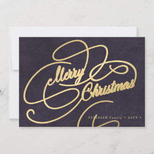Elegantes Frohe Weihnachten goldene Schrift lila