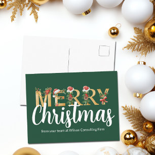 Elegantes Frohe Weihnachten Grün Gold Benutzerdefi