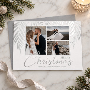 Elegantes Frohe Weihnachten Multi-Foto Folien Feiertagskarte