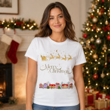 Elegantes Frohe Weihnachten Santa-Schlitten Damen