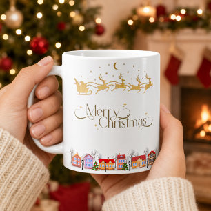 Elegantes Frohe Weihnachten Santa-Schlitten und Do Kaffeetasse