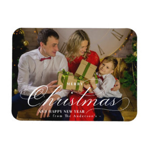 Elegantes Frohe Weihnachten und ein glückliches ne Magnet