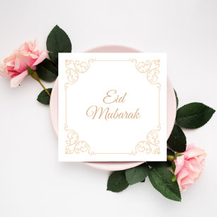 Elegantes frohes Eid Mubarak Gold Vintage-Feier Feiertagskarte