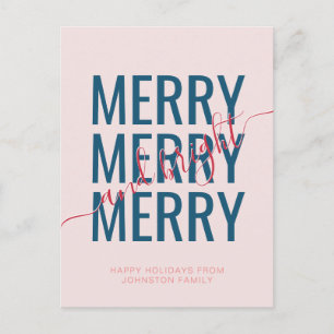 Elegantes frohes und helles Weihnachten Blush-Urla Postkarte