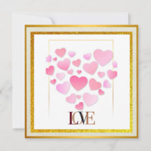 Elegantes Frohes Valentinstag | Gold & Pink Hitzig