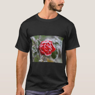 Elegantes Frozen Rose Frost Beauty T-Shirt